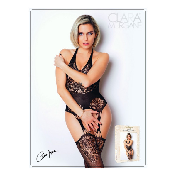Bodystocking noir porte-jarretelles - Le Numéro 15 - Collection Bodystocking 